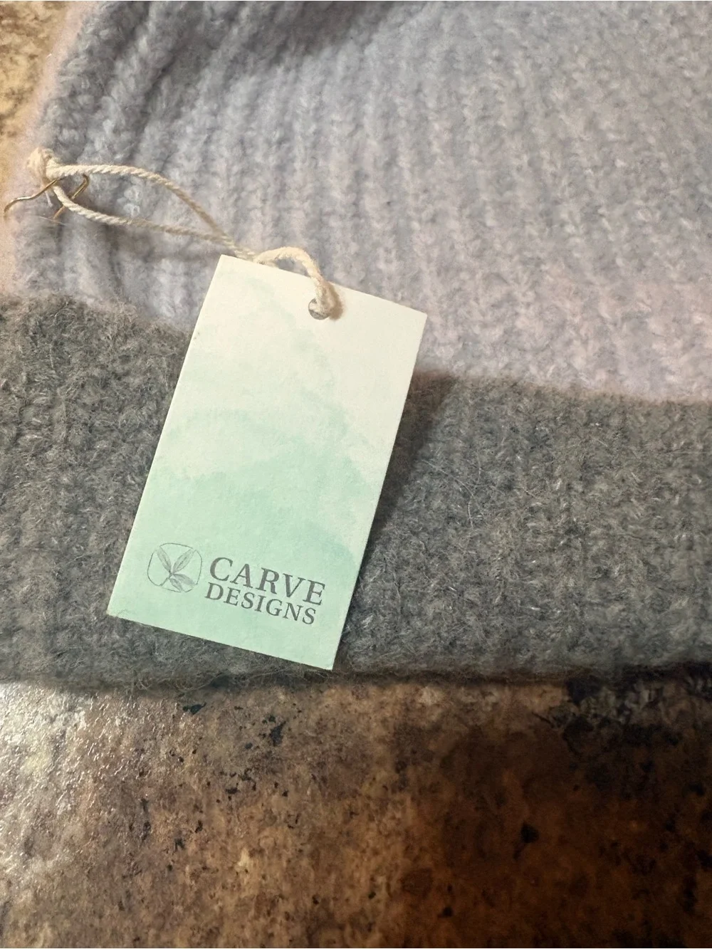 Carve Designs Kids Light Pink and Gray Fold-Over Beanie